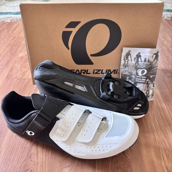 Pearl Izumi Select Road v5 Cycling Shoes w/Cleats White/Black Men 10US/44EU/9UK - Picture 1 of 13